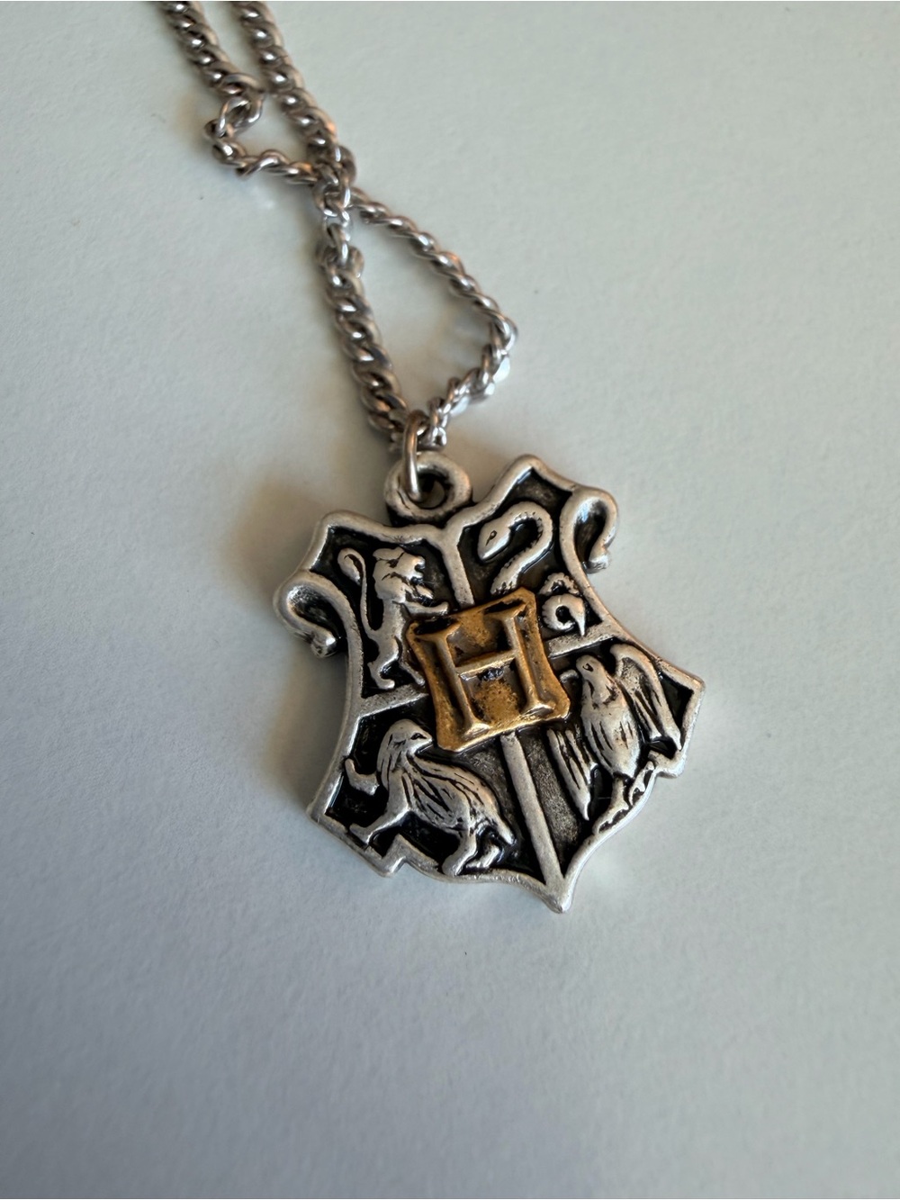 Alex and Ani silver Hogwarts Crest with Gold detail pendant + chain